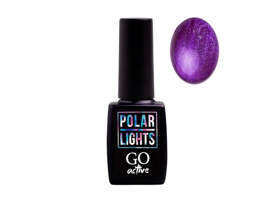 Зображення  Гель-лак GO Active Polar Lights 04 фіолетовий з яскравим відблиском, 10 мл (Котяче око), Об'єм (мл, г): 10, Цвет №: 04