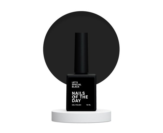 Изображение  Nails of the Day Let's special black - a special black gel varnish, overlapping in one layer, 10 ml, Volume (ml, g): 10, Color No.: Black