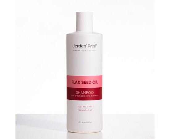 Изображение  Шампунь для окрашенных волос с маслом семян льна Flax Seed Oil Jerden Proff, 400 мл