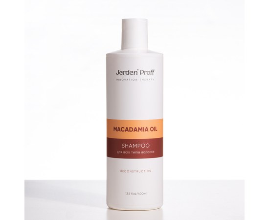 Изображение  Шампунь для всех типов волос с маслом ореха макадамии Macadamia Oil Jerden Proff, 400 мл
