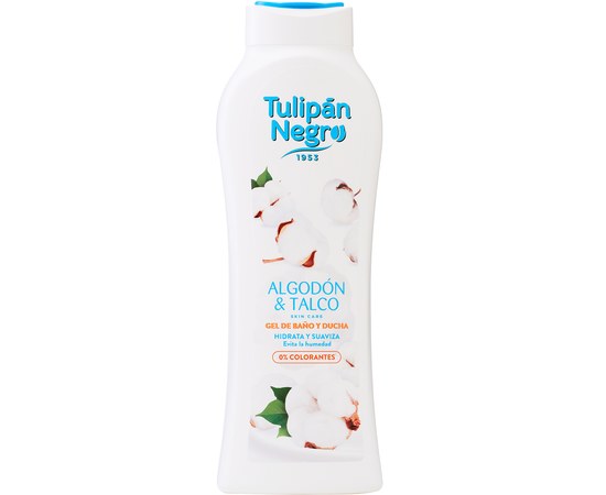 Изображение  Shower gel Tulipan Negro Cotton and talc, 650 ml
