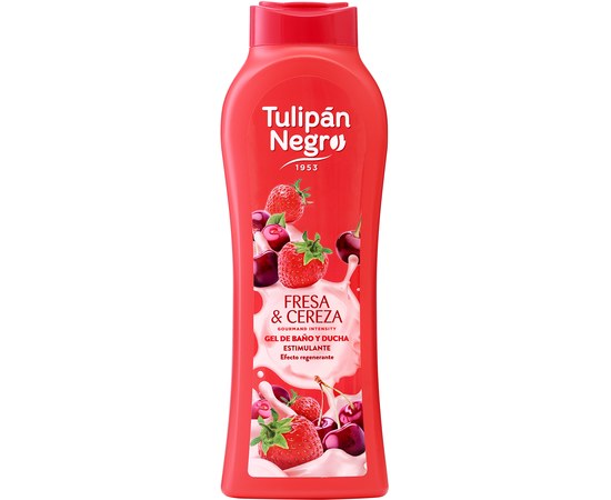 Изображение  Tulipan Negro Shower Gel Strawberry and Cherry, 650 ml