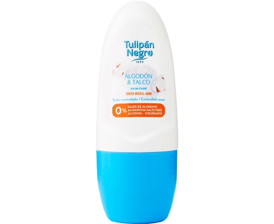 Изображение  Roll-on deodorant Tulipan Negro Cotton and talc, 50 ml