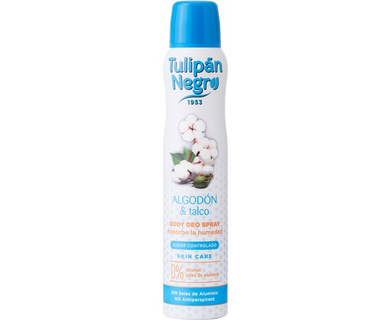 Изображение  Deodorant-spray Tulipan Negro Cotton and talc, 200 ml