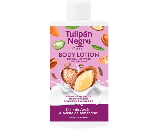 Изображение  Tulipan Negro Body Lotion Argan and Almond Oil, 400 ml