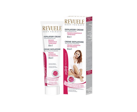 Изображение  REVUELE 8 in 1 depilatory cream for hypersensitive skin with CapiSlow complex and plant extracts, 125 ml