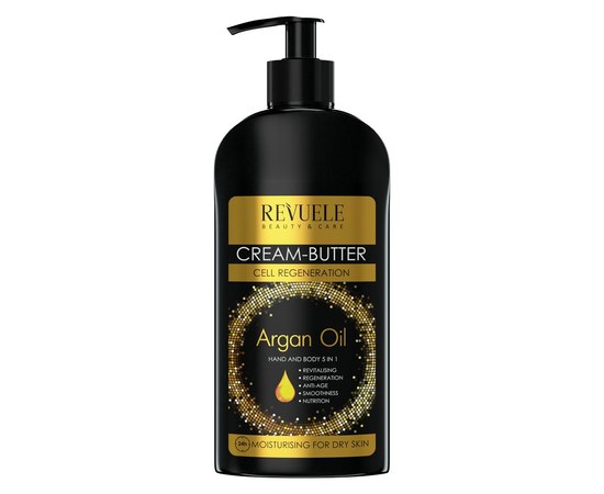 Изображение  Butter cream for hands and body REVUELE Argan Oil with argan oil 5 in 1, 400 ml
