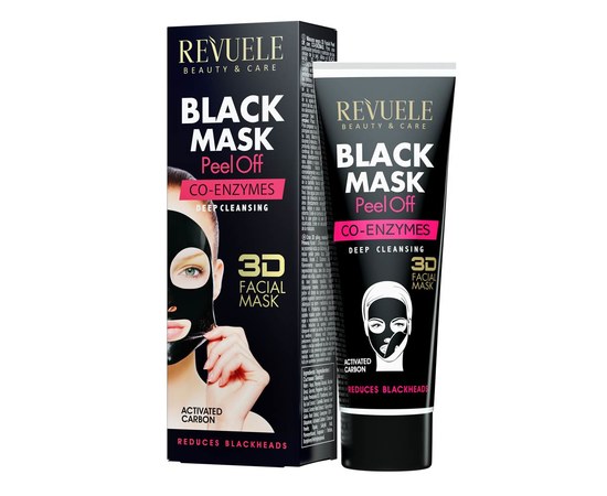Зображення  Чорна маска REVUELE Black Mask Peel Off Co-Enzymes, 80 мл