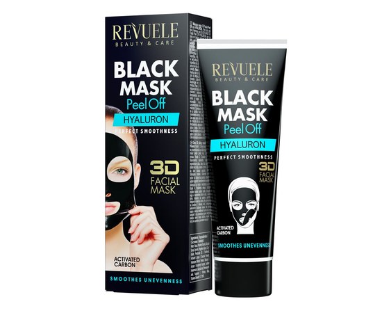 Изображение  Black mask REVUELE 3D Facial Peel Off HYALURON, 80 ml