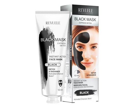 Изображение  Black face mask REVUELE Express detox, 80 ml