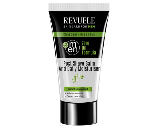 Изображение  Aftershave balm REVUELE For Men with charcoal and green tea, 180 ml