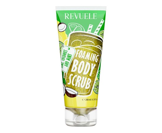 Изображение  Foaming body scrub REVUELE Foaming body scrub Lime Coconut and Mint, 200 ml