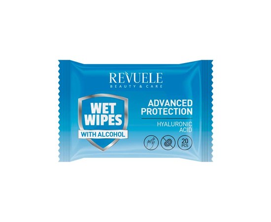 Изображение  Wet wipes REVUELE Improved protection with hyaluronic acid, 20 pcs