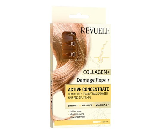 Зображення  Концентрат REVUELE Колаген + Відновлення для активації росту волосся в ампулах, 5 мл х 8 шт