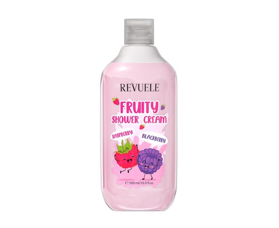 Зображення  Крем для душу REVUELE Fruity Shower Cream з малиною та ожиною, 500 мл