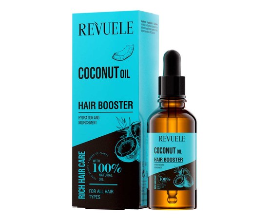 Изображение  Бустер для волос REVUELE HAIR CARE с кокосовым маслом, 30 мл