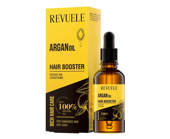 Зображення  Бустер для волосся REVUELE HAIR CARE з аргановим маслом, 30 мл