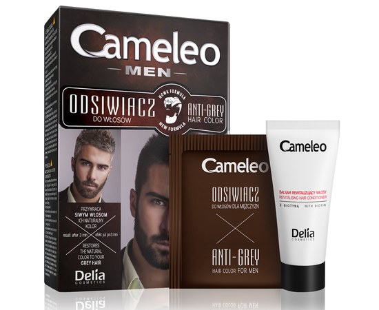 Изображение  Antisedin for brown hair Delia Cameleo Men Anti Gray Hair Color, 30 ml