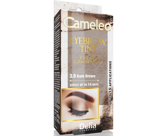 Зображення  Крем-фарба для брів Delia Eyebrow Expert Cameleo 3.0 Dark Brown, 15 мл