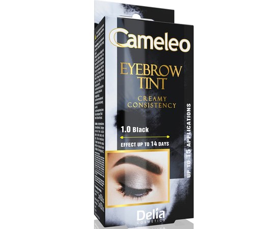 Зображення  Крем-фарба для брів Delia Eyebrow Expert Cameleo 1.0 Black, 15 мл