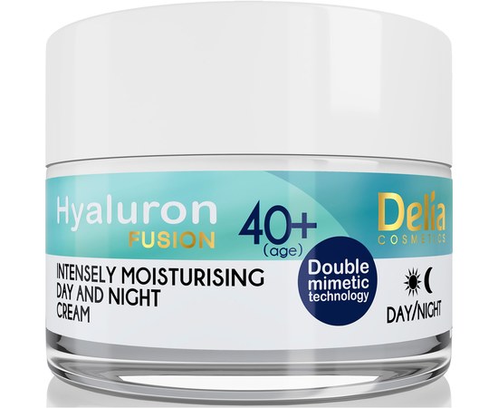 Зображення  Крем зволожуючий проти зморшок Delia Hyaluron Fusion Anti-Wrinkle-Intensive Moisturising Day and Night Cream, 50 мл
