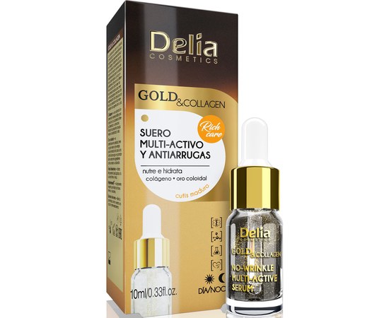 Изображение  Delia Gold & Collagen No-Wrinkle Multi-Active Serum, 10 ml