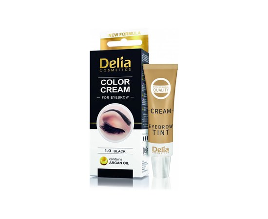 Изображение  Крем-краска для бровей Delia Eyebrow Expert 1.0 Черный с маслом арганы, 15 мл