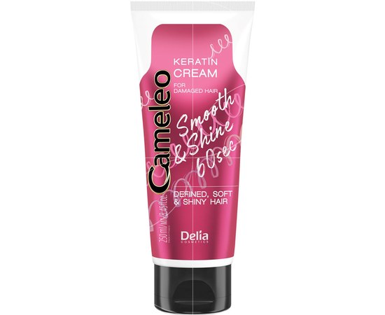 Изображение  Крем кератиновый для поврежденных волос Delia Cosmetics SMOOTH&SHINE 60 секунд, 250 мл