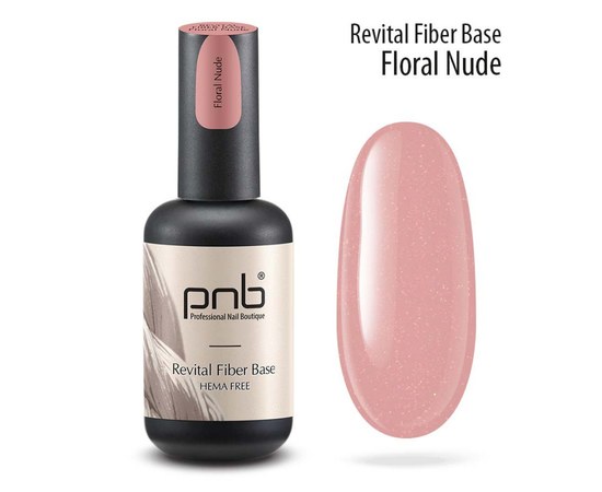 Зображення  Відновлююча база з нейлоновими волокнами PNB Revital Fiber Base 17 мл, Floral Nude, Об'єм (мл, г): 17, Цвет №: FloralNude