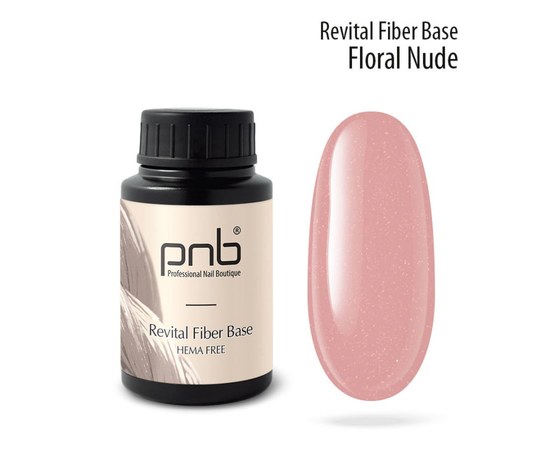 Изображение  Восстанавливающая база с нейлоновыми волокнами PNB Revital Fiber Base 30 мл, Floral Nude, Объем (мл, г): 30, Цвет №: FloralNude