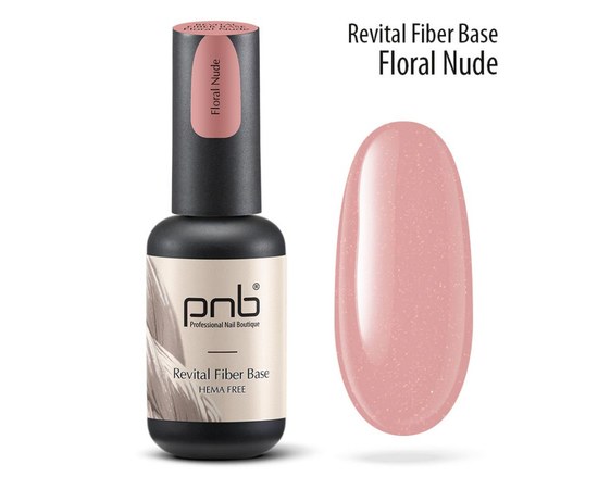 Зображення  Відновлююча база з нейлоновими волокнами PNB Revital Fiber Base 8 мл, Floral Nude, Об'єм (мл, г): 8, Цвет №: FloralNude