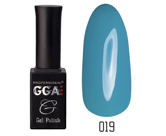 Изображение  Gel polish for nails GGA Professional 10 ml, № 019 CERULEAN (Blue), Color No.: 19