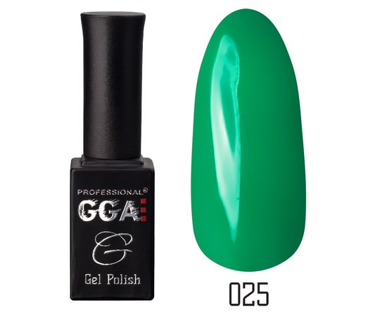 Изображение  Gel polish for nails GGA Professional 10 ml, № 025 SAP GREEN (Green), Color No.: 25