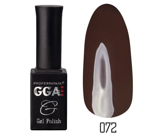 Изображение  Gel polish for nails GGA Professional 10 ml, № 072 DARK TAUPE (Brown), Color No.: 72