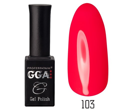 Изображение  Gel polish for nails GGA Professional 10 ml, № 103 HOT POP PINK (Red), Color No.: 103