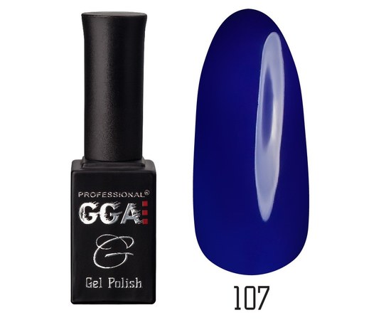 Изображение  Gel polish for nails GGA Professional 10 ml, № 107 DEEP BLUE (Blue), Color No.: 107