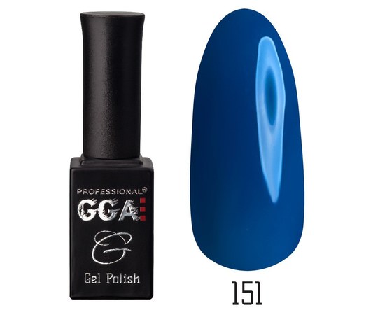 Изображение  Гель-лак для ногтей GGA Professional 10 мл, № 151 (Насыщенно-синий), Цвет №: 151