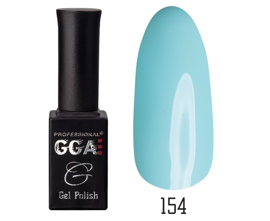 Зображення  Гель-лак для нігтів GGA Professional 10 мл, № 154 (Світло-блакитний), Цвет №: 154