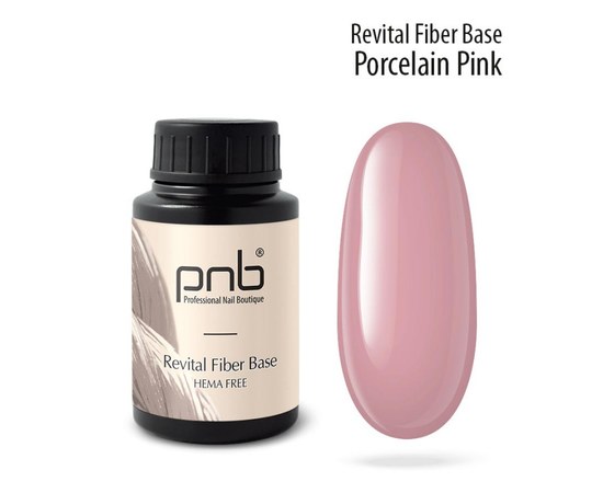 Зображення  Відновлююча база з нейлоновими волокнами PNB Revital Fiber Base 30 мл, Porcelain Pink, Об'єм (мл, г): 30, Цвет №: PorcelainPink