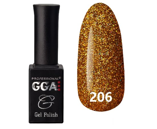 Изображение  Gel polish for nails GGA Professional 10 ml, No. 206, Color No.: 206