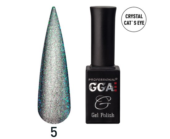 Зображення  Гель-лак для нігтів GGA Professional Crystal Cat's Eye 10 мл, № 05, Об'єм (мл, г): 10, Цвет №: 05