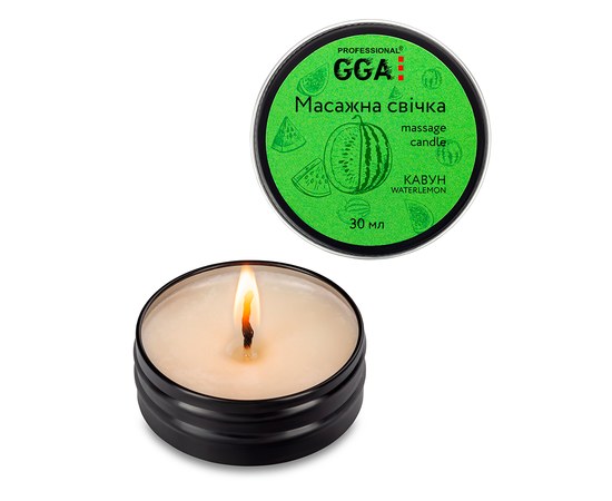 Зображення  Масажна свічка GGA Professional Кавун, Аромат: Кавун, Об'єм (мл, г): 30