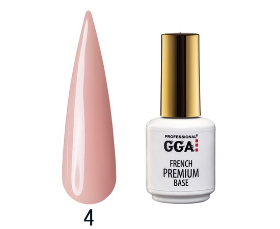 Изображение  GGA Professional Premium French Rubber Base 15 ml, No. 04, Color No.: 4
