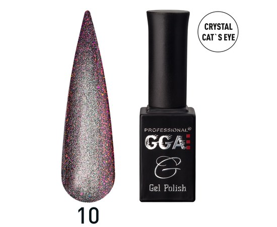 Изображение  Гель-лак для ногтей GGA Professional Crystal Cat's Eye 10 мл, № 10, Объем (мл, г): 10, Цвет №: 10