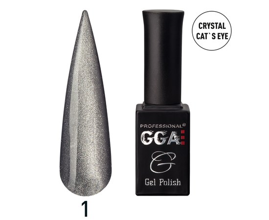 Изображение  Gel polish for nails GGA Professional Crystal Cat's Eye 10 ml, No. 01, Volume (ml, g): 10, Options: 1