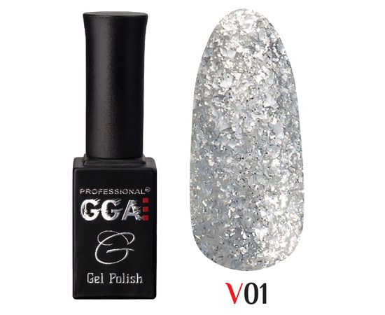 Зображення  Гель-лак для нігтів GGA Professional Vegas 10 мл, № 01, Об'єм (мл, г): 10, Цвет №: 01