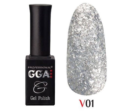 Изображение  Gel polish for nails GGA Professional Vegas 10 ml, No. 01, Volume (ml, g): 10, Color No.: 1