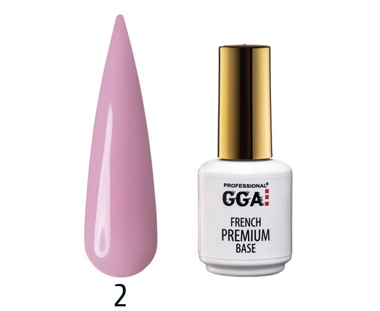 Изображение  GGA Professional Premium French Rubber Base 15 ml, No. 02, Color No.: 2