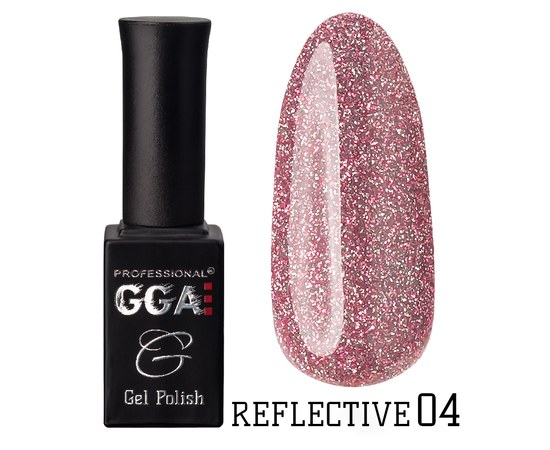 Изображение  Reflective gel polish GGA Professional Reflective 10 ml, № 04, Volume (ml, g): 10, Color No.: 4