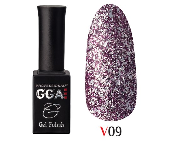 Зображення  Гель-лак для нігтів GGA Professional Vegas 10 мл, № 09, Об'єм (мл, г): 10, Цвет №: 09